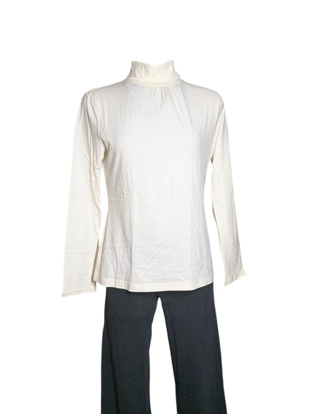 Jessica Cream Turtleneck Long Sleeve Top